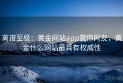 离谱至极：黄金网站app震惊网友，黄金什么网站最具有权威性