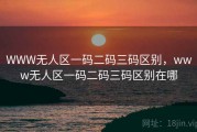 WWW无人区一码二码三码区别，www无人区一码二码三码区别在哪